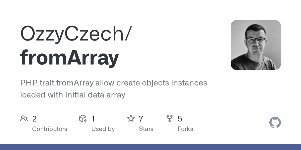 GitHub repository OzzyCzech/fromArray